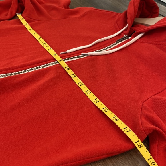 Red Hoodie Hooded Sweatshirt Zip Up - Picture 9 of 9